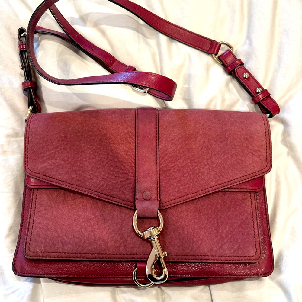Rebecca Minkoff Buckle Closure Pinot Noir Crossbody bag